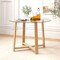 Tempered Glass Dining Table 42 Inch Transparent Rubber Wood Table
